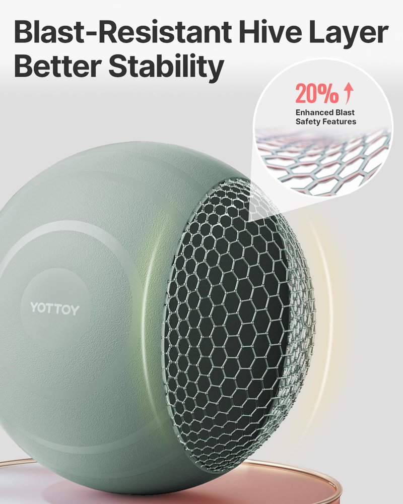 YOTTOY Anti-Burst Exercise Ball for Working Out, Yoga Ball for Pregnancy,Extra Thick Workout Ball for Physical Therapy,Fitness with Pump (Green)