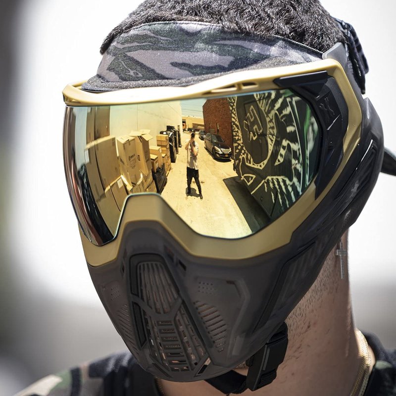 HK Army SLR Face Mask Goggle with Thermal Anti Fog HD Pure Lens System for Paintball and Airsoft - Alloy