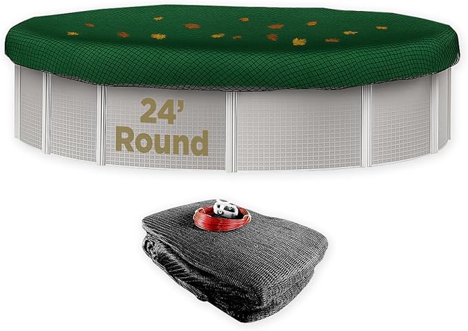 Buffalo Blizzard 24 ft Round Pool Leaf Net | Mesh Pool Net Cover | Leaf Net for Above Ground Pool | Easily Remove Leaves and Debris from Your Winter Cover | 3 Ft of Overlap | Winch & Cable Included