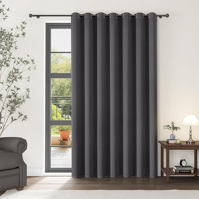 ChrisDowa Room Divider Curtain 96 Inches Long, Wide Blackout Sliding Door
