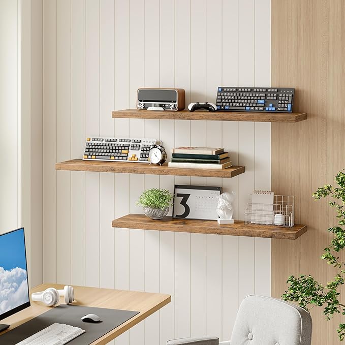 RALGEND Floating Shelves for Wall, 39.4" Long Wall Shelf Set of 3