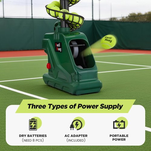 Furlihong 3819BH Portable Tennis Ball Machine – 5 Adjustable Angles, 2 Power Levels, 4 Serve Intervals, Up to 30 MPH, for All Skill Levels Training