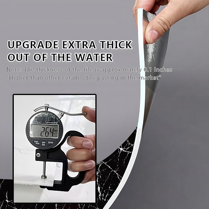 10pcs Peel and Stick Tile Shower Waterproof Marble Tiles Wall Panels,