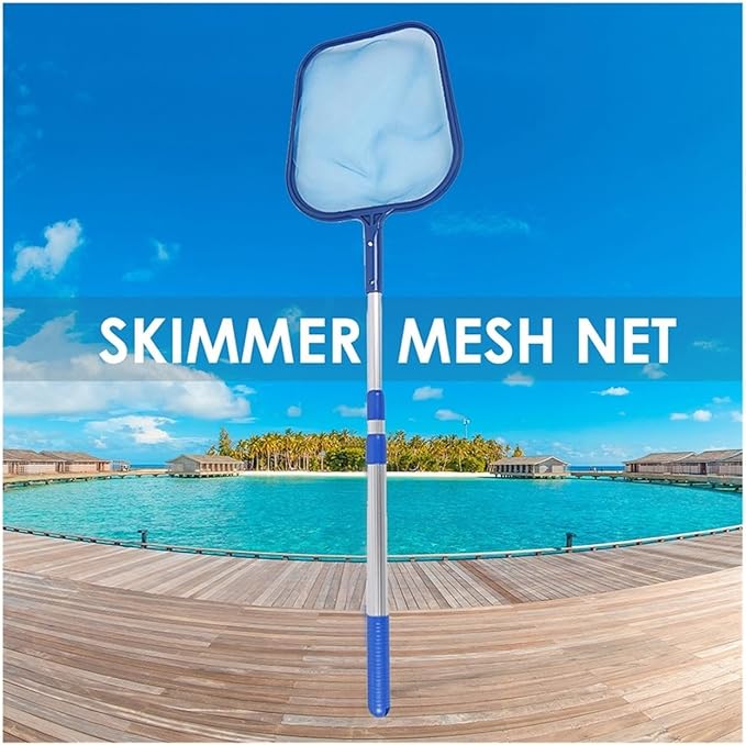 Swimming Pool Cleaning Net Swimming Pool Salvage Net with Telescopic Rod Fish Pond Skimmer Leaf Garbage Catcher Pouch Fishing Net Pool Cleaning Supplies Swimming Pool Nets for Cleaning Finest Debris