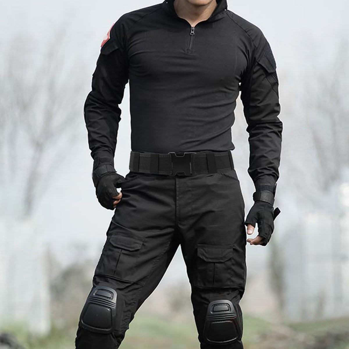 Tactical Nylon Belt for Police & Security - AGPTEK Combat Gear (Black)