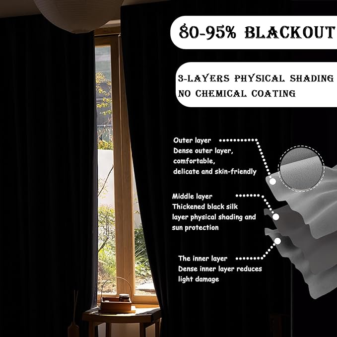 Room Divider Curtains for Ceiling Track Rod, Noise Reduction Privacy Panel for