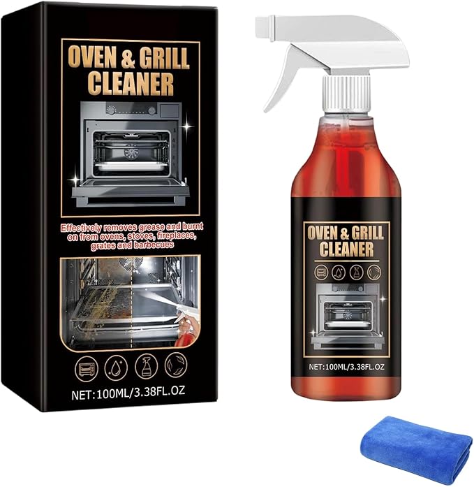 Oven and Grill Cleaning Spray ?€? Dissolves Grease in 5 Minutes, No Scrubbing Required, Removes Odors, Eliminates Thick Grease & Build Up, Grease Remover, 3.38 Floz (1pcs)