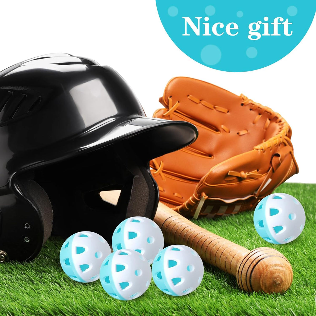 VioraWhite 48 Pack Mini Practice Baseballs 1. 65 Inch Small Baseball Training Lightweight Hollow with a Drawstring Bag for Hitting, Batting Training Use