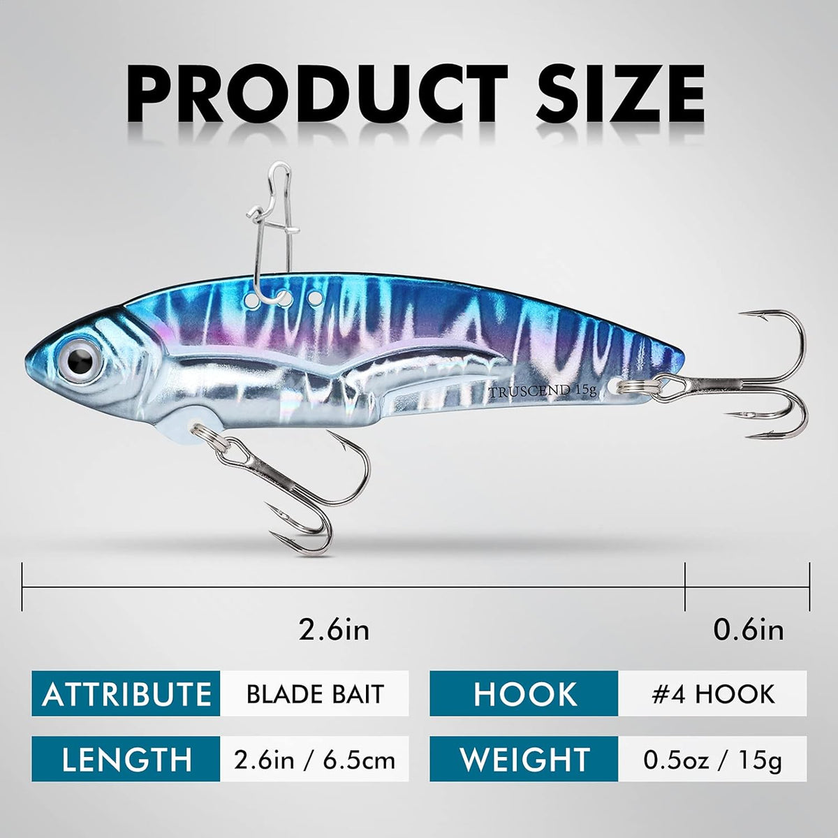 TRUSCEND Vibespinner Lures with BKK Hooks - Easy Catch with 4 Action Modes for Bass, Crappie, Trout & Walleye