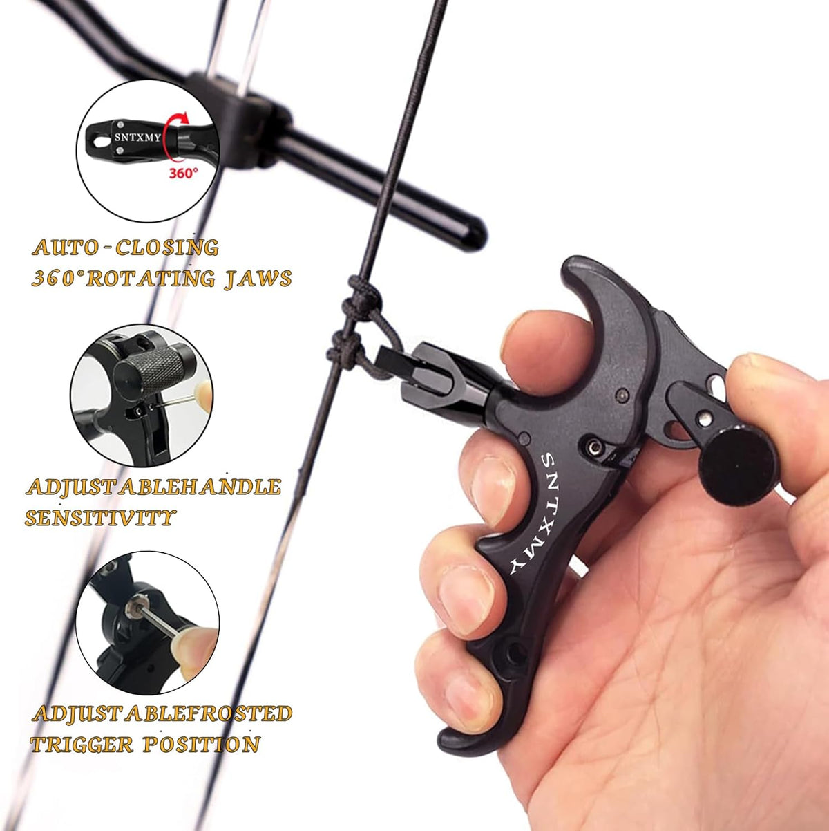 Sntxmy Compound Bow Release - Precision Archery Trigger with Ergonomic Thumb Design