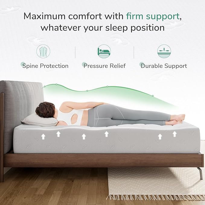 Novilla Full Size Mattress, 8 Inch Memory Foam Mattress Full for Pressure Relief & Comfort Sleep, Removable Washable Cover, CertiPUR-US Certified Full Mattresses in a Box, Medium Firm