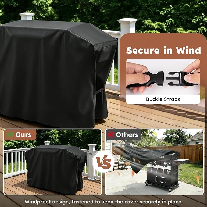 MR. COVER Griddle Cover for Blackstone 36 Inch Griddle with Hood - Heavy Duty 600D Waterproof Cover, UV & Wind Resistant, Air Vent, Double Buckle Straps, Fits Blackstone 36" 4 Burner