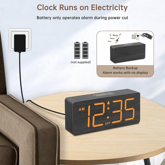 DreamSky Wooden Digital Alarm Clock
