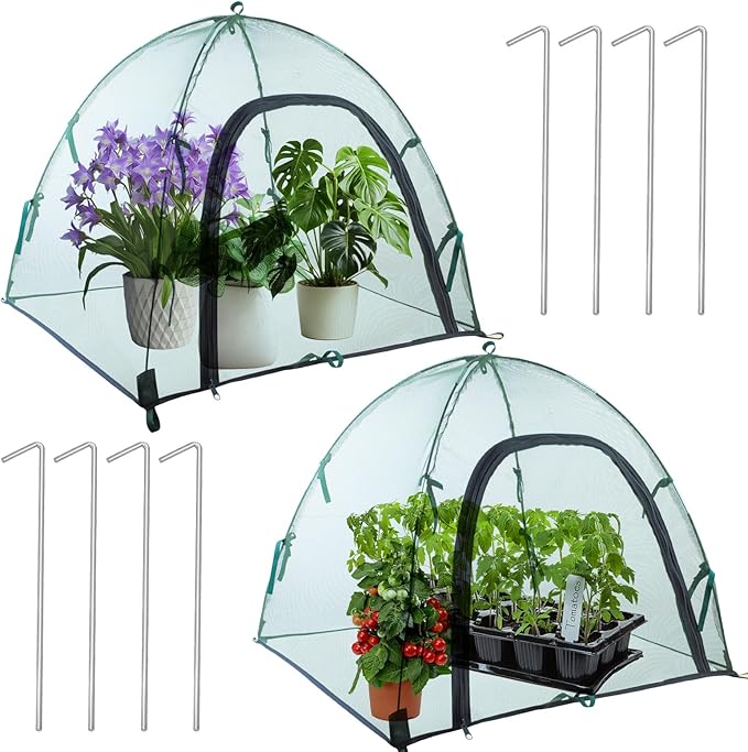 2pack Pest Guard Cover,22.8x22.8x22.8 Inches Garden Mesh Plant Cover Insect Bird Barrier Netting Mesh Outdoor Mesh Plant Enclosure Plant Tent Cover Pest Protection Guard for Fruit Vegetables