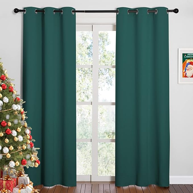 NICETOWN Christmas Thermal Insulated Solid Grommet Blackout Curtains/Drape