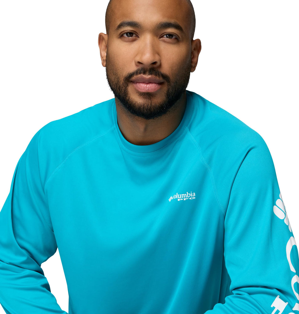 Columbia Men's PFG Terminal Tackle Long Sleeve Fishing Shirt, Ocean Teal/White Logo, 6X