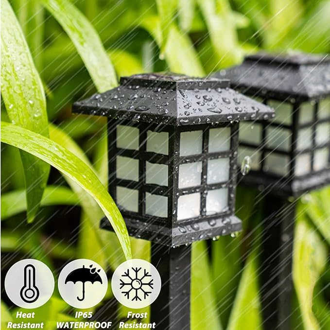 Solar Outdoor Lights,8 Pack LED Light Outdoor Waterproof, Solar Walkway Lights Maintain 8 Hours of Lighting for Your Garden, Landscape, Path, Yard, Patio, Driveway