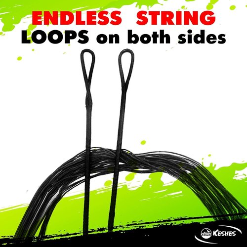 KESHES Dacron Bow String - Replacement for Recurve & Longbow Bows | 12-16 Strands, 44-70 Inches, 2 Brass Nocks Included