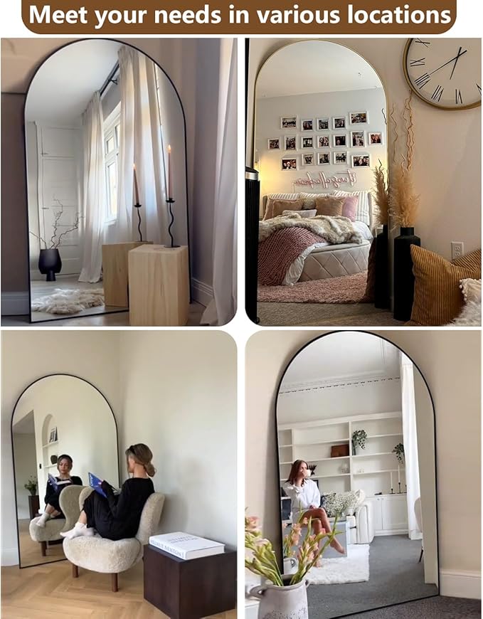 DMWOODFL Large Arched Full Length Mirror