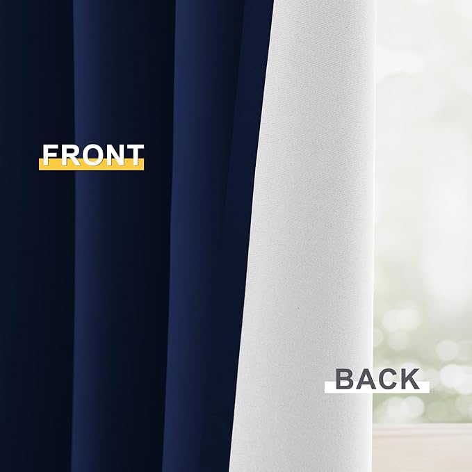Yakamok 100% Blackout Curtain Panels 63 inches Cold and Light Blocking Drapes