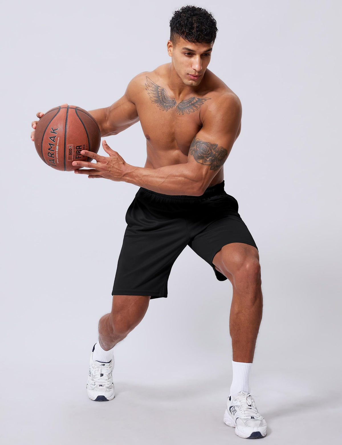 Vlynor Men's Athletic Shorts 9 Inch Inseam - Quick Dry Mesh Basketball Shorts Men, Lightweight Mens Gym Running Shorts with Pockets (Black, Small)