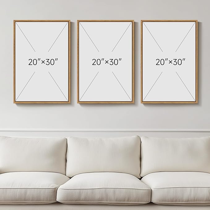 Large Framed Abstract Boho Wall Art