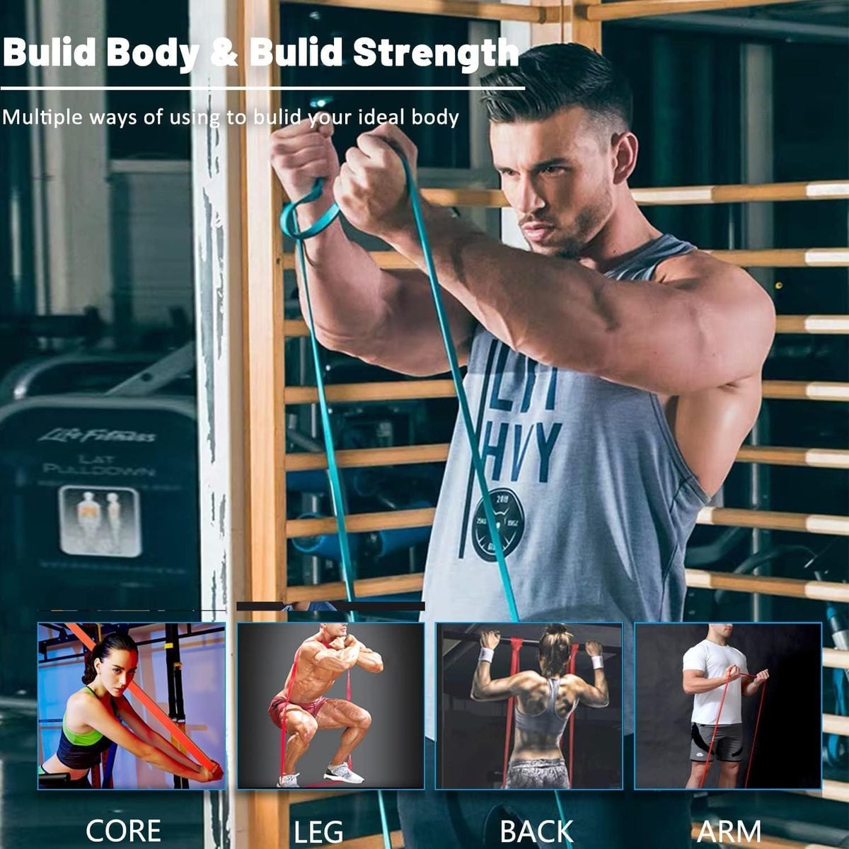 Resistance Bands - Pull Up Assist & Workout Bands Set for Fitness Training | Ideal for Men & Women