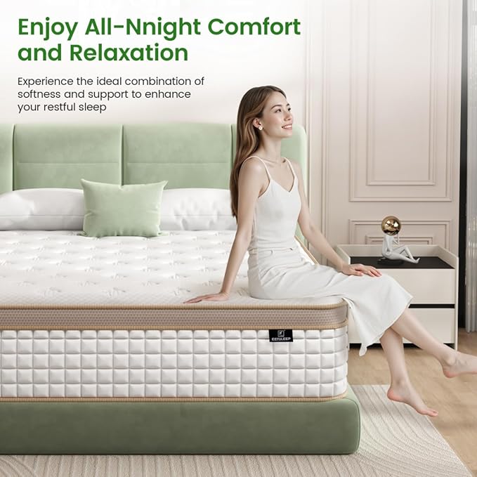 Firm King Mattress, [Enhanced] 14 Inch King Size Hybrid Mattress with Gel Memory Foam & Independent Pocket Springs, Pressure Relief, Strong Edge Support, 365-Night Trial, CertiPUR-US
