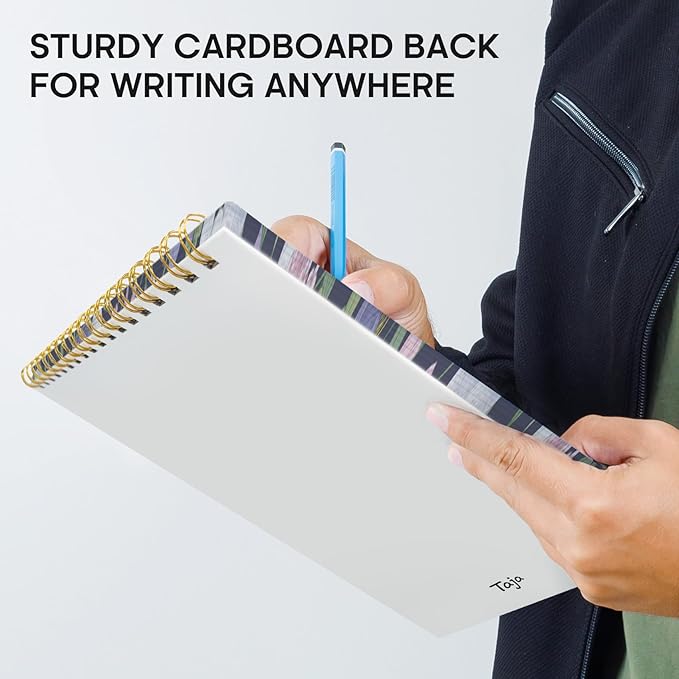 Taja To Do List Notepad - To Do List Notebook for Work with 52 Sheets, 9.8" x 6.5", Undated Daily Planner Perfect for Daily Tasks and Goal Setting, Notepad Suitable for Office, Home & School - Blue Meadow