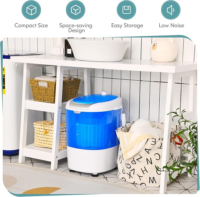 Giantex Portable Washing Machine, Mini Washer and Spinner Combo, 5.5lbs Washing Capacity, Semi-automatic Compact Laundry Machine for Apartment Dorm RV