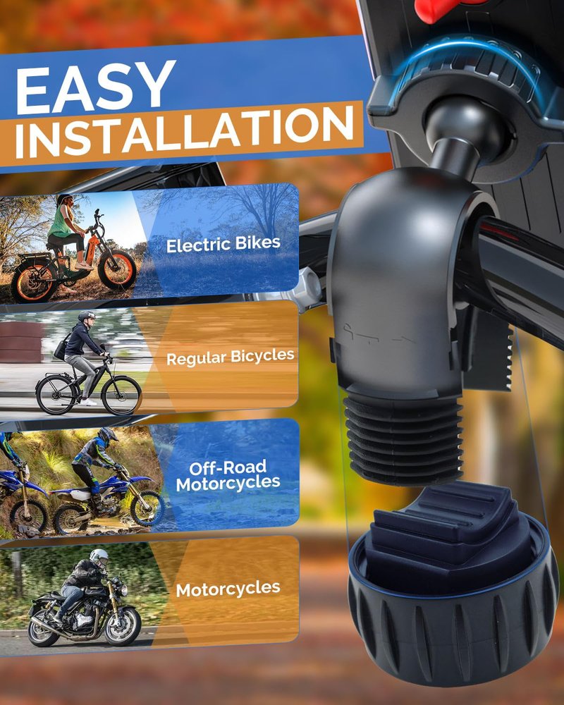 Victoper Bike Phone Holder, Motorcycle Handlebar Cell Phone Clamp, Motorcycle Phone Mount, Scooter Phone Clip for 5.5" to 6.7" Smartphones for Bicycle, Electrict Vehicle, Mountain Bike