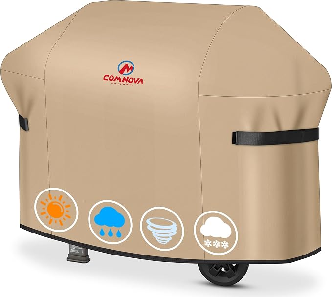 Comnova Grill Cover 60 Inch - 600D BBQ Cover for Outdoor Grill Waterproof and Heavy Duty, 60 Inch Barbecue Gas Grill Covers for Weber, Char-Broil, Nexgrill, Dyna-glo, Monument, Brinkmann and More