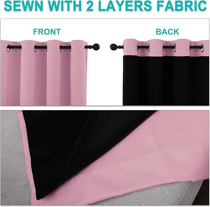 NICETOWN 100% Blackout Short Curtains
