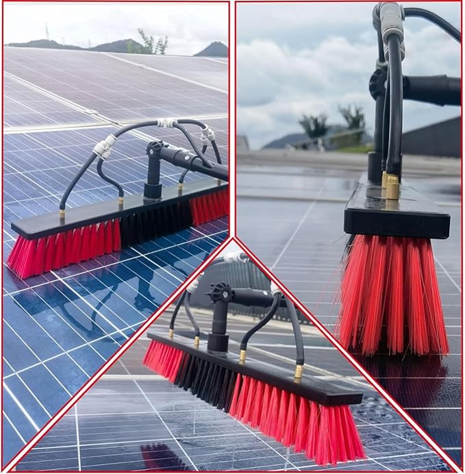 Window Cleaning Telescopic Pole,Water Fed Extendable Brush Suitable for Cleaner Conservatory Roof Photovoltaic Panel Cleaning Extendable Solar Panel Roof Cleaning Tools 10.8M