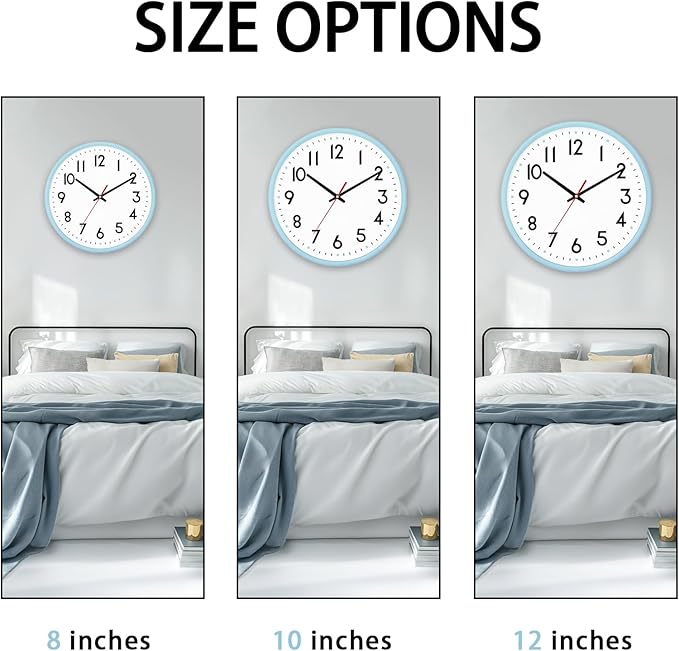 HZDHCLH Wall Clock Silent Wall Clocks Battery Operated 10 Inch Modern Non