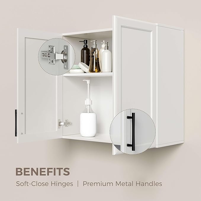 Furnaza Wall Cabinets for Laundry Room, Shaker Wall Mounted Kitchen Cabinets
