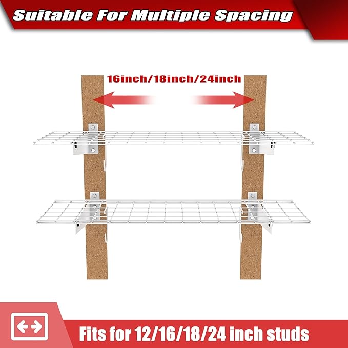 WALMANN 2 Pack Garage Wall Shelves, 45x15 inch Wall Mounted Storage Shelves