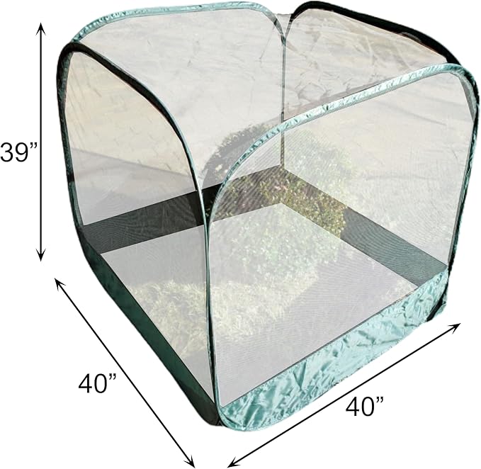 Gardeneer by Dalen Pop-Net Portable Protective Enclosure – Lightweight and Weatherproof – Easy DIY Installation – Safeguard Your Plants Against Garden Pests - 40" x 40" x 39"