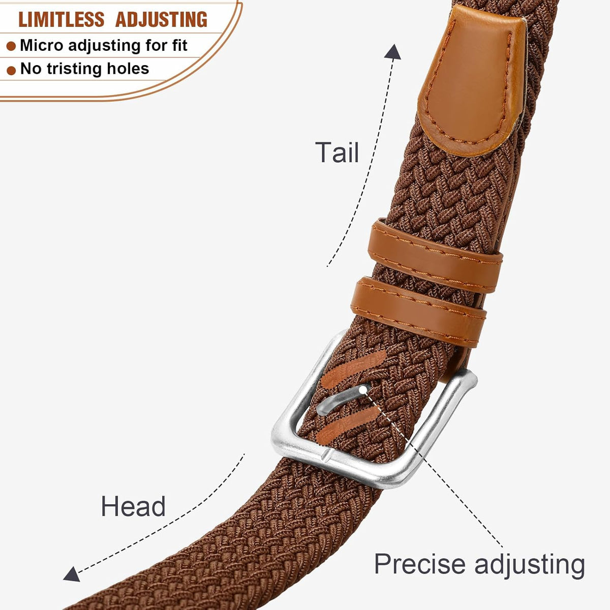 Skiennix Men's Braided Stretch Belt - Versatile Accessory for Golf, Casual Shorts & Jeans