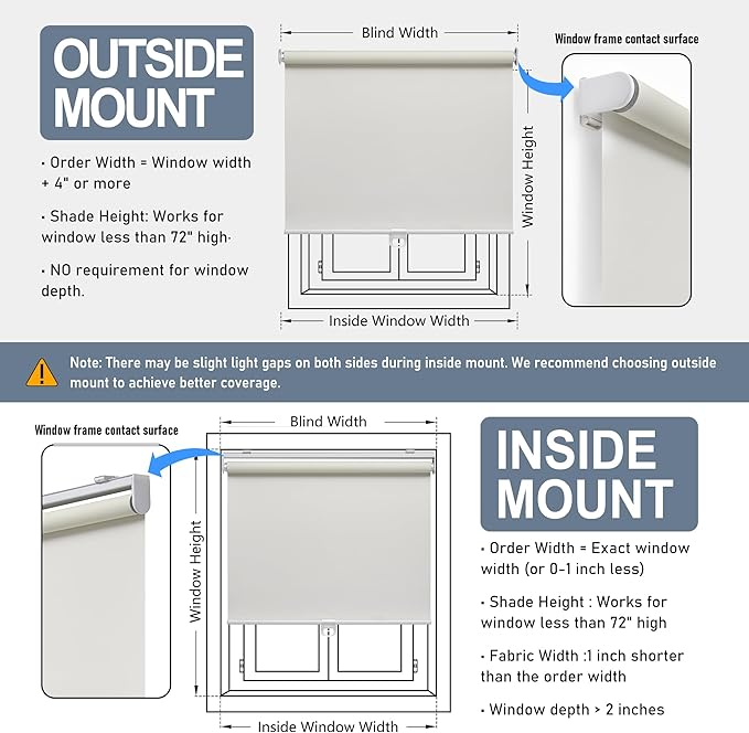 Cordless Roller Shades Blackout Blinds