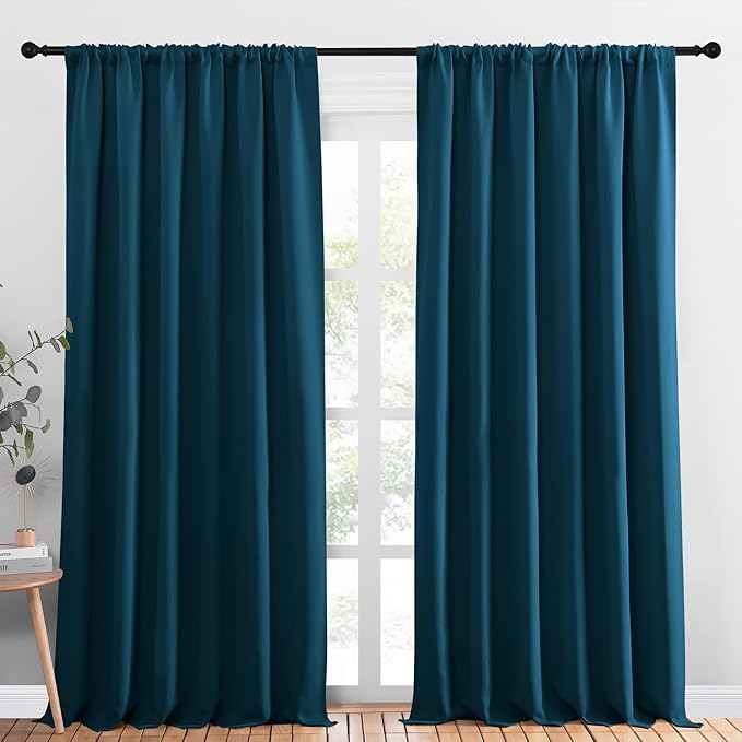 NICETOWN 2 Panels Blackout Curtains, Rod Pocket Thermal Insulated Drapess