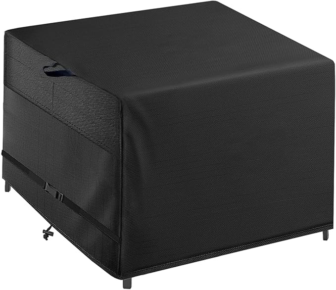 Outdoor Patio Square Table Cover 42 inch Black Heavy Duty Waterproof Cover for Square Slatted Tabletop