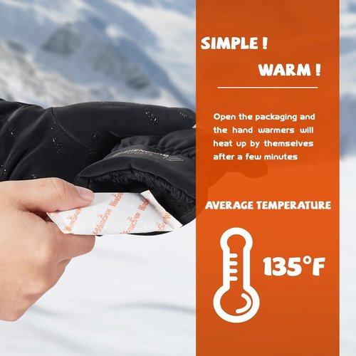 Hand Warmers Disposable Single Use Air Activated Heat Packs for Hands, Toes and Body - Up to 12 Hours of Heat - WarmSpark