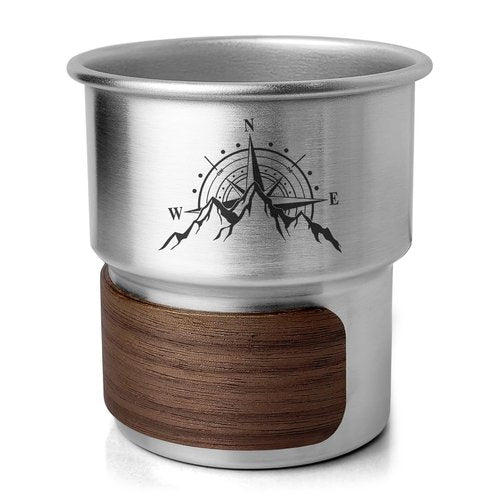 Jutasty Funny Stainless Steel Camping Coffee Cup for Camping Lover, Outdoor Camping Mug for Coffee Cold Beverages, Portable Camping Hiking Backpacking Travel Cup 9.5oz(280ml), Arctic Snow Mountain