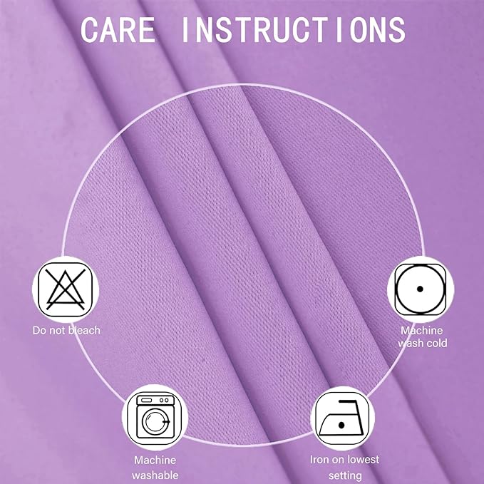 LEMOMO Blackout Curtains 52 x 45 inch Lavender Curtains Set of 2 Panels/Thermal