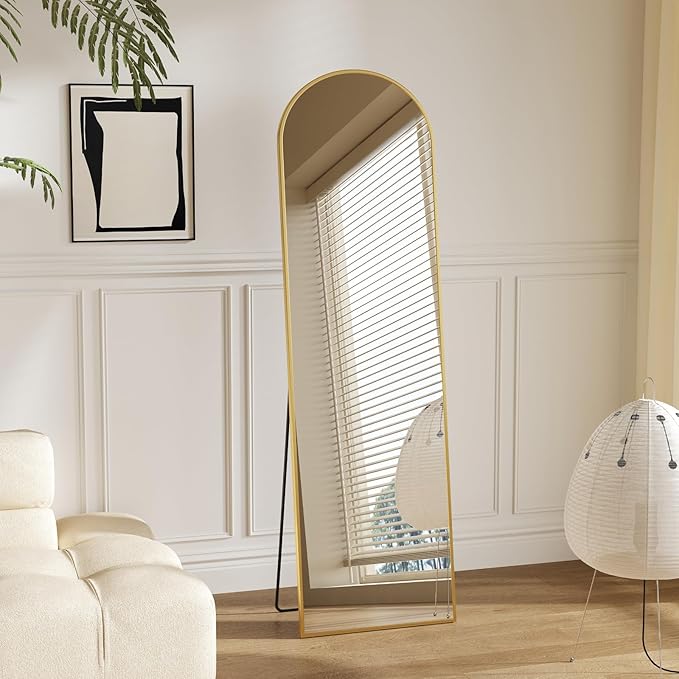 Sweetcrispy 56"x15" Arched Full Length Mirror, Leaning or Standing Full Body