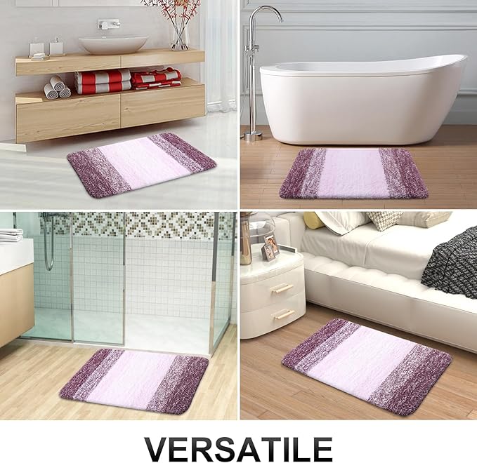 OLANLY Bathroom Runner Rugs 59x24, Extra Soft Absorbent Microfiber Bath Rugs, Rubber Backing, Quick Dry, Machine Washable Bath Mats for Bathroom Floor, Tub and Shower, Home Decor Accessories, Mauve