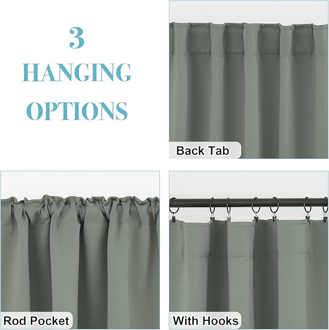 RYB HOME Blackout Curtains for Bedroom, Window Shades Thermal Insulating