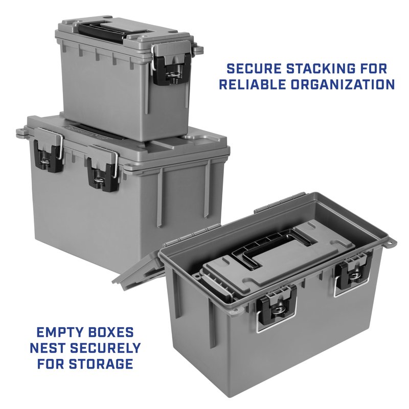 Sheffield 12755 Storage Bins With Lids, 2-Pack Stackable Storage Bins, Made in USA, Lockable and Water-Resistant Containers with Lids, Plastic Containers for Home, Classroom, and Dorm