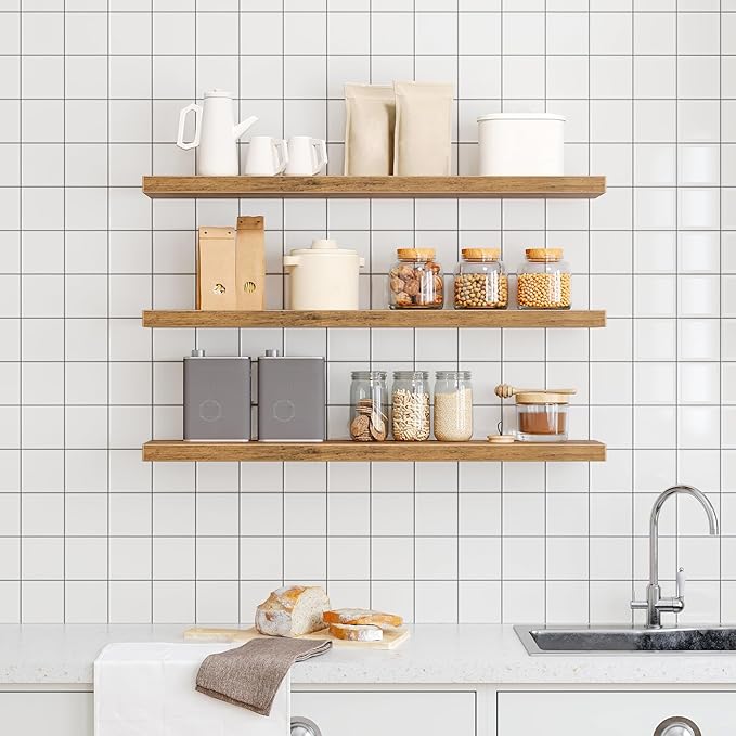 RALGEND Floating Shelves for Wall, 39.4" Long Wall Shelf Set of 3